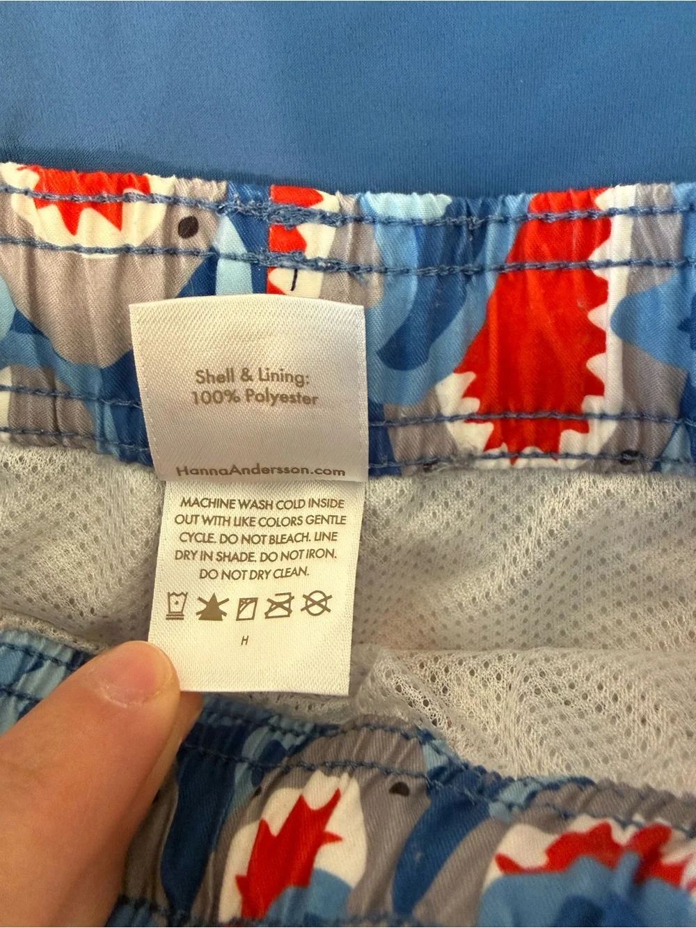 Hanna Andersson Blue Shark Rash Guard & Shark-Print Swim Trunks // 3T Boys
